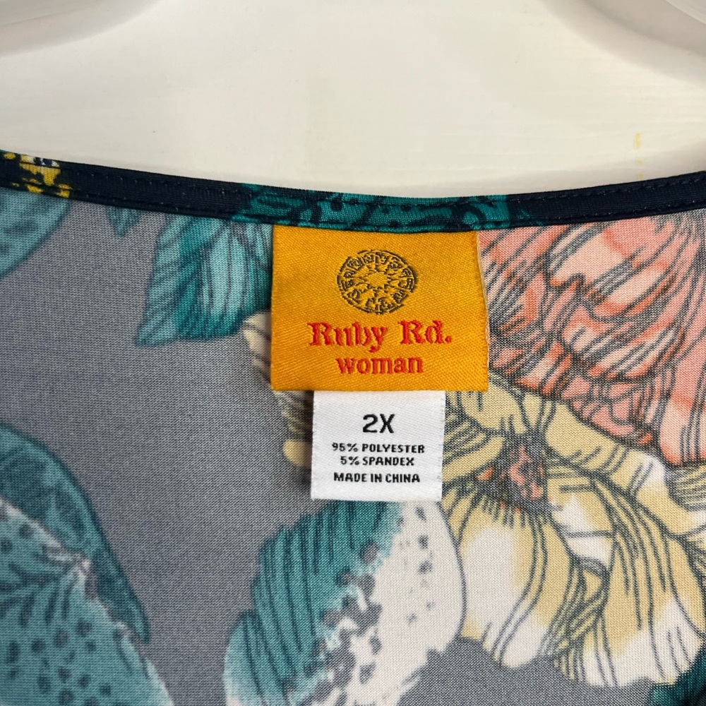 Ruby Rd Tropical Dress Sz 2X - Picture 2 of 8